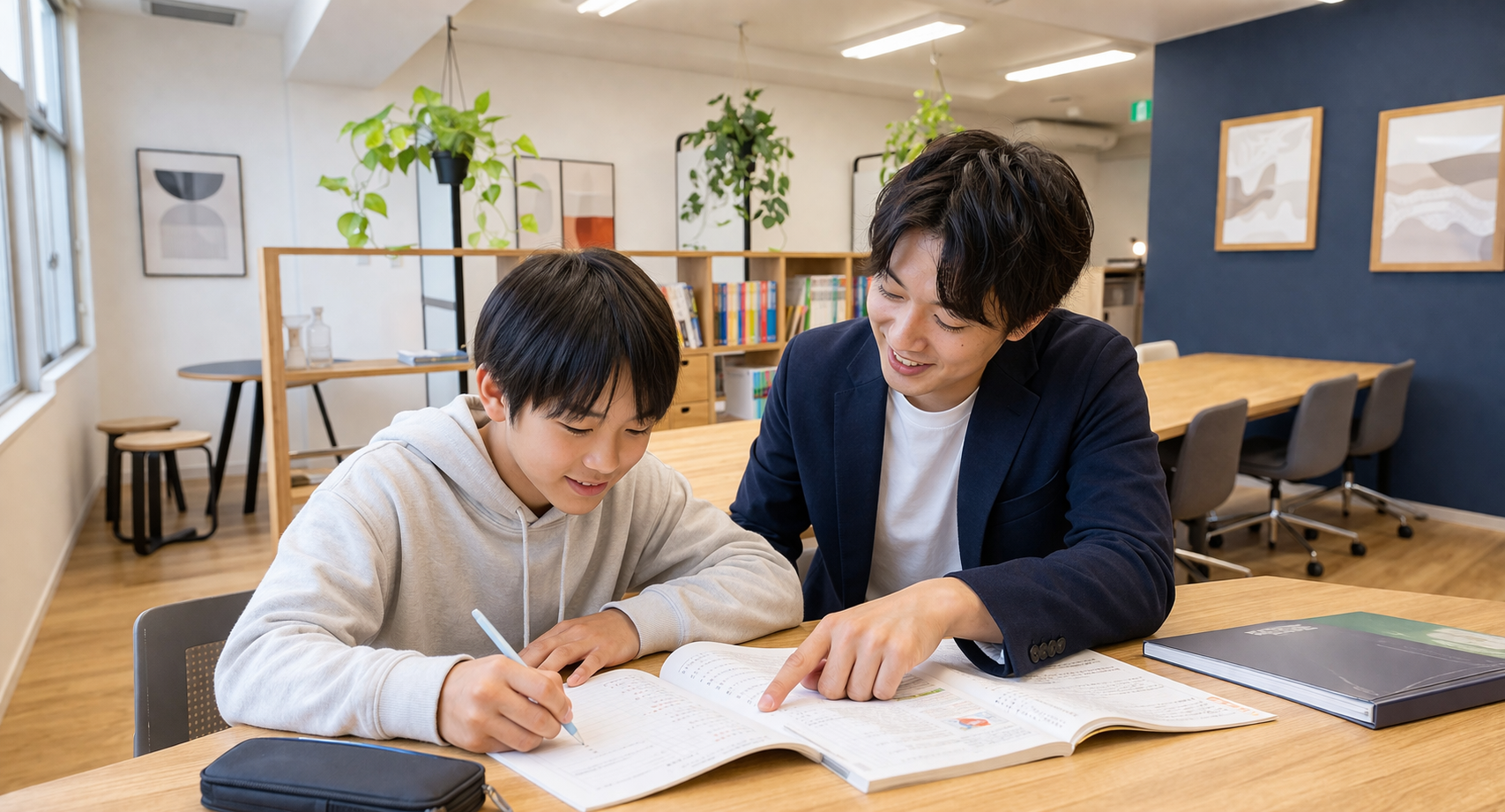 講師常駐で、塾内で理解から定着まで完結